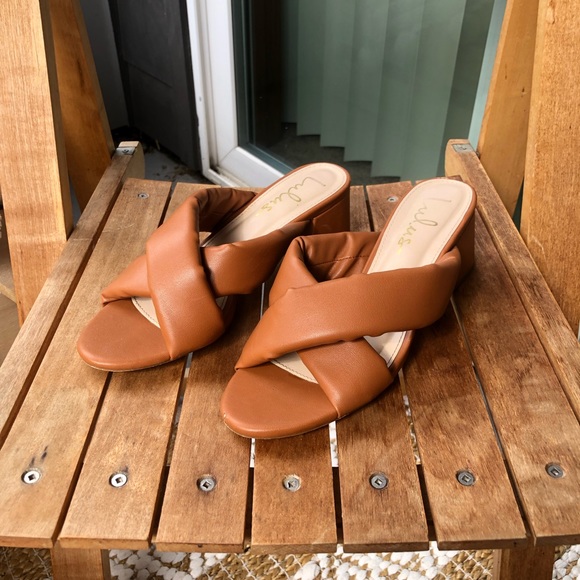 Braidef heeled slides sandals mules open toe 6.5 - Picture 9 of 9